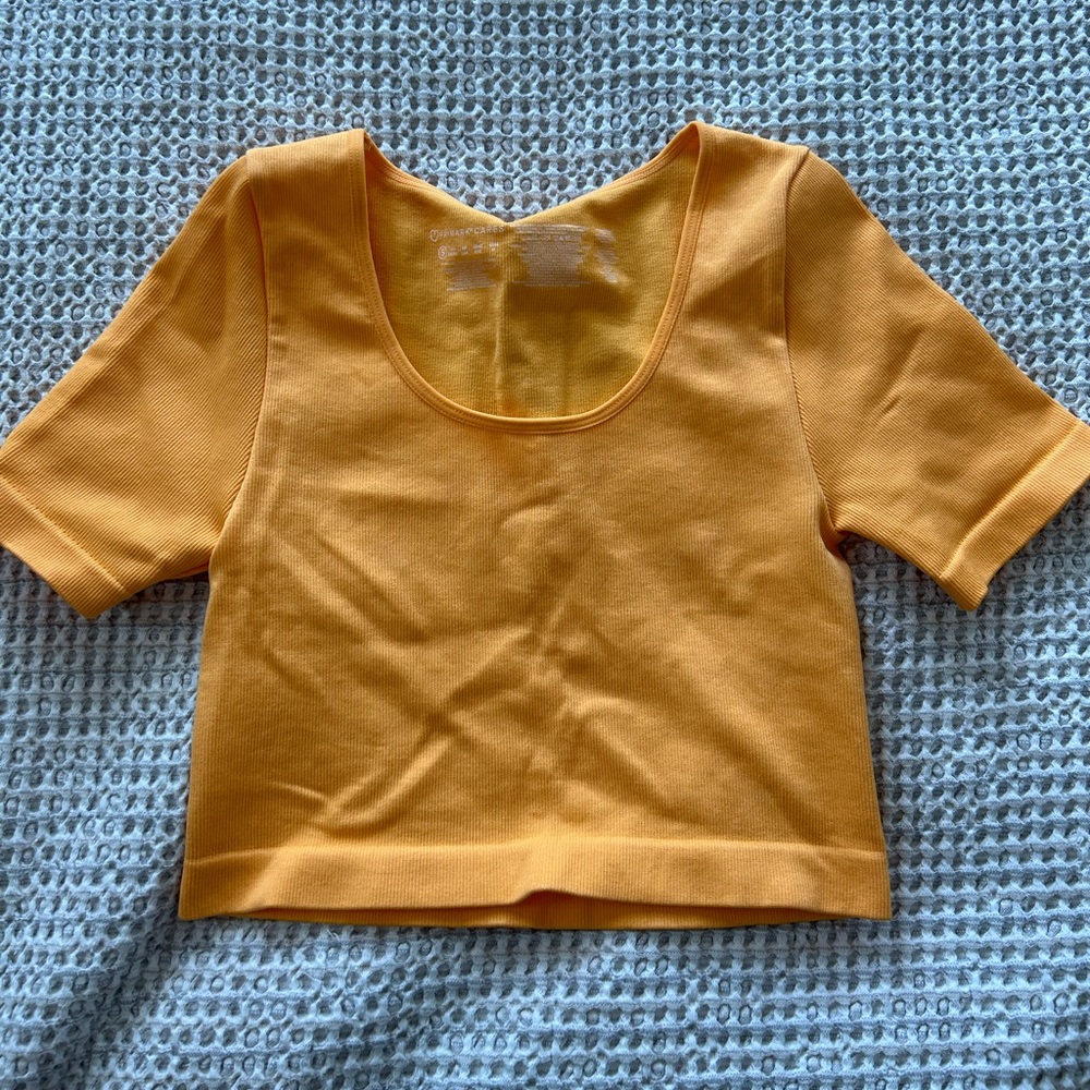 Orange short sleeve crop top from primark